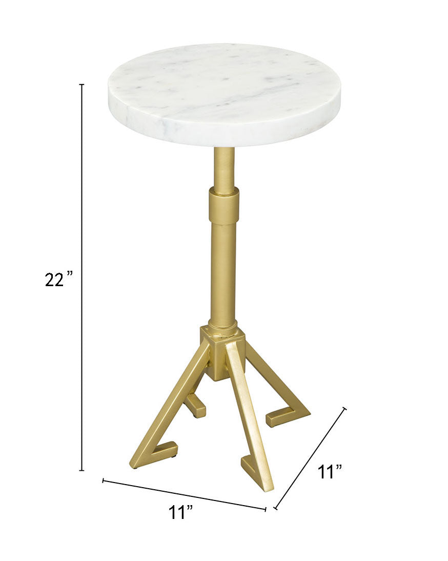 Maurice Side Table White & Gold