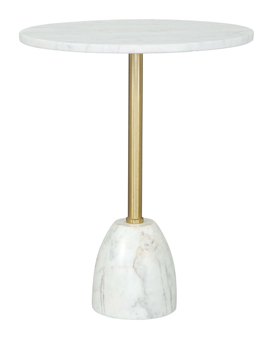 Cynthia Side Table White & Gold