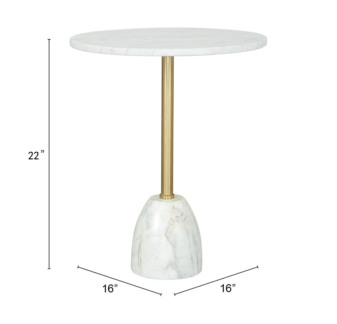 Cynthia Side Table White & Gold