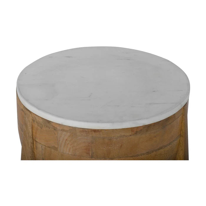 Stance Marble Solid Wood Accent Table Natural